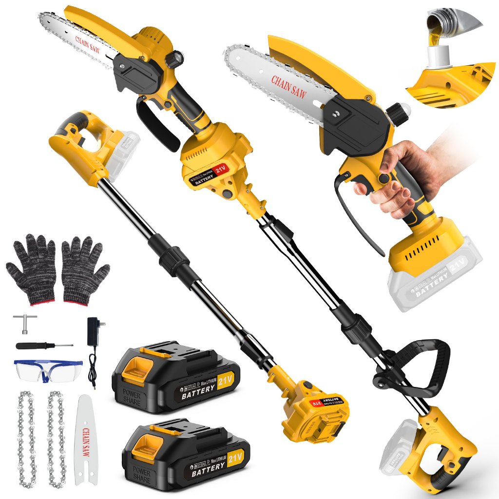 Qimedo 6 นิ้ว Chainsaw ไร้สาย Fast ที่มีประสิทธิภาพตัดต้นไม้ Brushless กรรไกรตัดแต่งกิ่ง Mesin Gerga