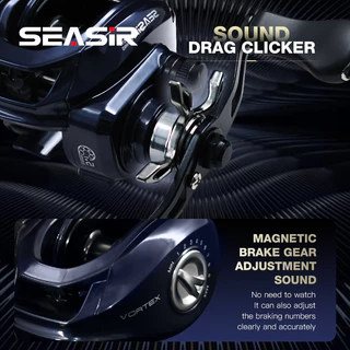 Seasir Vortex Baitcasting ตกปลา Reel 7.0:1 อัตราทดเกียร์ความเร็วสูง 5 + 1BB ลากสูงสุด 8 กก.ตกปลาน้ําเค็มสด Coil