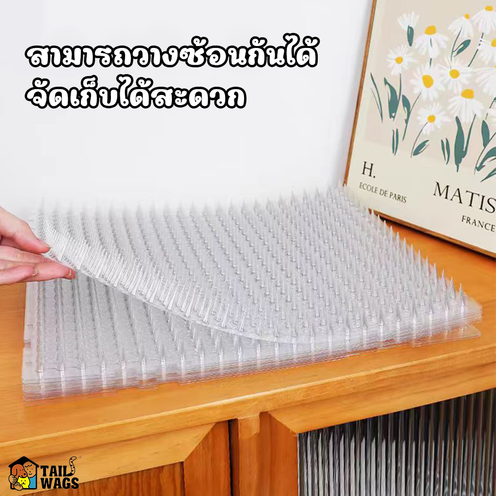 แผ่นแทงแมว แผ่นหนามไล่แมว ยางหนามแมวขนาดใหญ่ 34*42cm สามารถตัดได้ PVCใส ยางหนามแมว ปลอดสารพิษ ราคา ถูกที่สุด ดีลบีเคเค แกลเลอรีภาพที่ 5