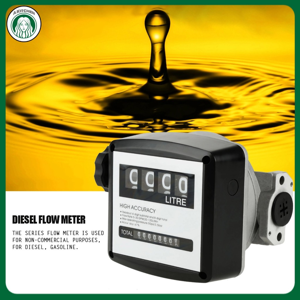 【ลดราคา】1% Gas Fuel Flow Meter ความแม่นยำสูง1นิ้ว4ดีเซลดิจิตอลแก๊สมิเตอร์วัดการไหลของน้ำมันเกจวัด