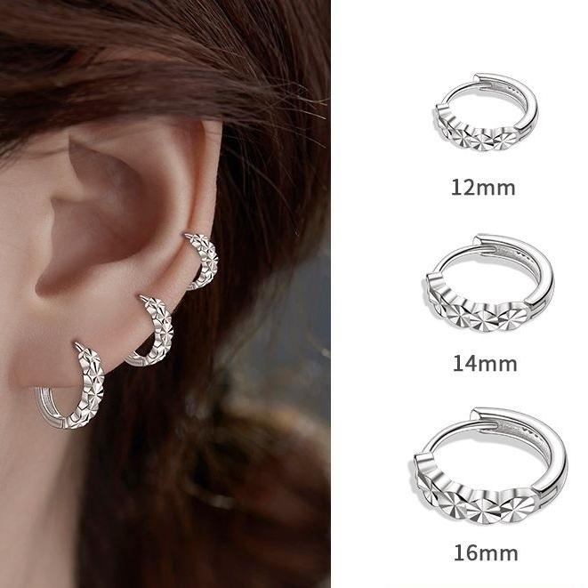 [GG] S999 เงินสเตอร์ลิงต่างหูต่างหูหญิงต่างหูเรียบง่าย