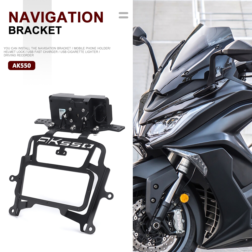 ใหม่กระจก Mount Navigation Bracket GPS สมาร์ทโฟนผู้ถือรถจักรยานยนต์สําหรับ KYMCO ak550 ak 550 ak550 