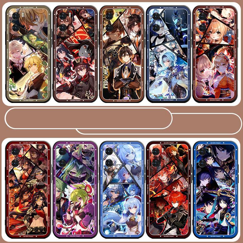 สําหรับ OPPO RENO 4 5 5Z 6 6Z 11F A57 A77 A77S PRO 4G 5G Genshin Impact TPU Matte Case Soft Cover