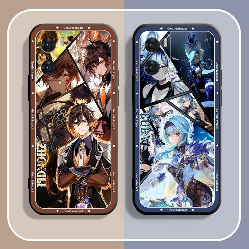 สําหรับ OPPO RENO 4 5 5Z 6 6Z 11F A57 A77 A77S PRO 4G 5G Genshin Impact TPU Matte Case Soft Cover - รูปที่ 2