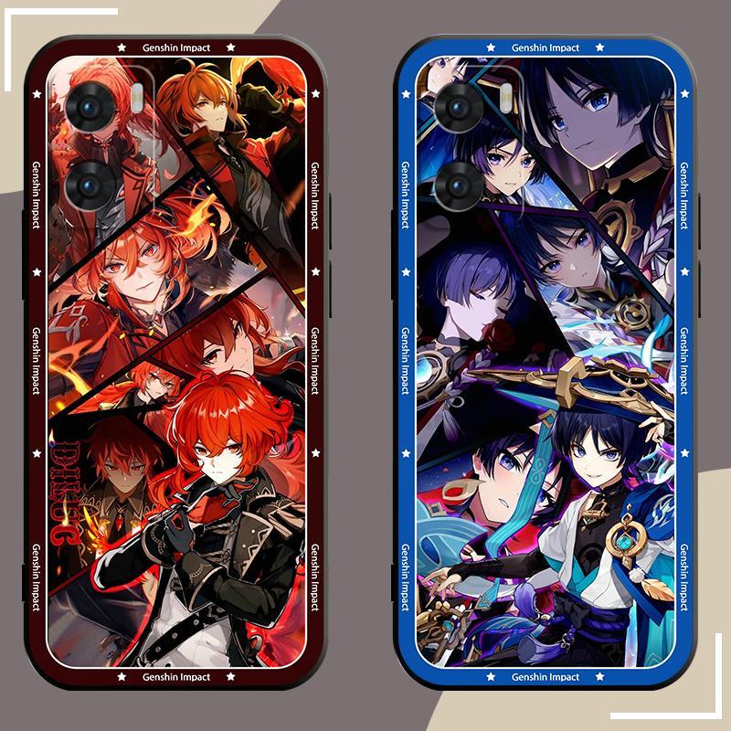 สําหรับ OPPO RENO 4 5 5Z 6 6Z 11F A57 A77 A77S PRO 4G 5G Genshin Impact TPU Matte Case Soft Cover - รูปที่ 4