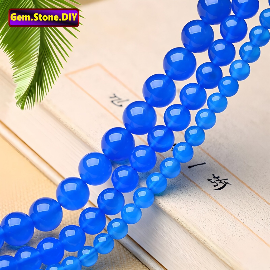 Blue Agate Natural Stone，Loose Bead หินธรรมชาติอาเกตสีฟ้า,หลวมลูกปัด ตัวเว้นวรรค สําหรับสร้อยข้อมือ/สร้อยคอ/แหวน/ต่างหู,ขายส่งทําด้วยมือทําเองเครื่องประดับอุปกรณ์เสริม,สร้อยข้อมือหินคริสตัลเฮมสโตน,ลูกปัดคริสตัล