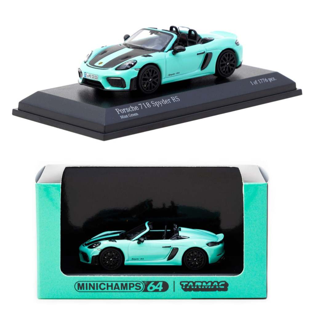 Tarmac Works x MINICHAMPS T64MC-008-MG COLLARB64 1/64 Porsche 718 Spyder RS Mint Green