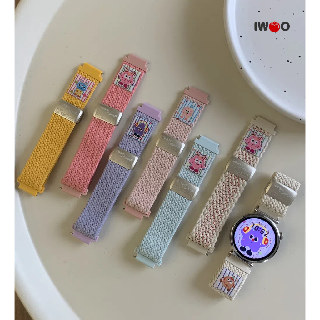 20/22 มม.หัวเข็มขัดแม่เหล็กสายถักสําหรับ Xiaomi/mi watch s4/s3/s2/Amazfit Active2/GTR Mini/GTS 4 Mini สุภาพสตรี