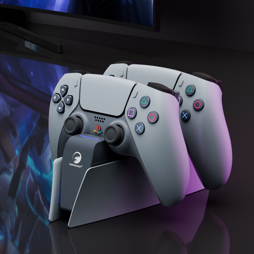P55 Controller สถานีชาร์จพร้อม Dual Fast Charger Dock สําหรับ PlayStation 5 DualSense Wireless Contr