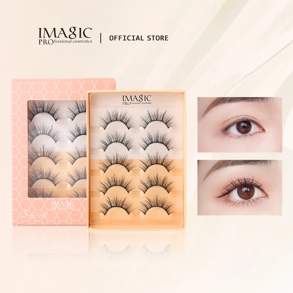 Imagic ขนตาปลอม 3D กันน้ํา ติดทนนาน 5 คู่