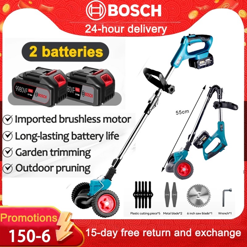 BOSCH พับ Mesin Rumput 9980VF สนามหญ้า Mowe เครื่องตัดหญ้าแบบชาร์จไฟได้ไร้สายเครื่องตัดหญ้าไฟฟ้า Pem