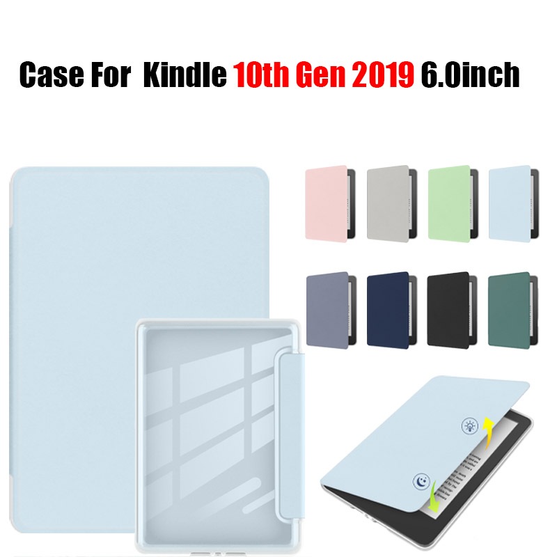 สําหรับ Kindle eReader 6.0 Smart Sleep Flip Cover Kindle 10th Gen 2019 J9G29R Back Clear eBook Case