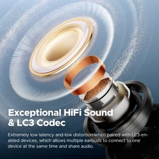 SoundPEATS Air5 Pro Bluetooth 5.4 หูฟังหูฟังชนิดใส่ในหู ANC การตัดเสียงรบกวนแบบแอคทีฟ APTX LDAC การเชื่อมต่อหลายจุด