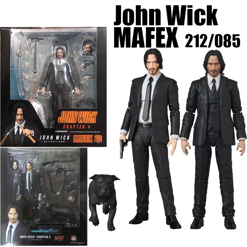 16 ซม. John Wick 4 MAF 212 PVC action figure Mafex 085 พร้อมสุนัขของเล่นตุ๊กตาคอลเลกชันของขวัญ