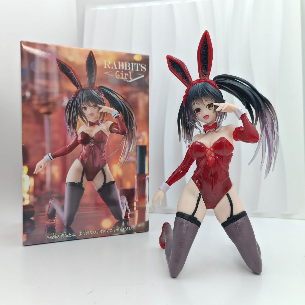 18 ซม.วันที่ A Live Tokisaki Kurumi อะนิเมะรูปสาวของเล่น Pvc สาวกระต่ายคุกเข่ารุ่นรถภายในเดสก์ท็อปเครื่องประดับของขวัญ