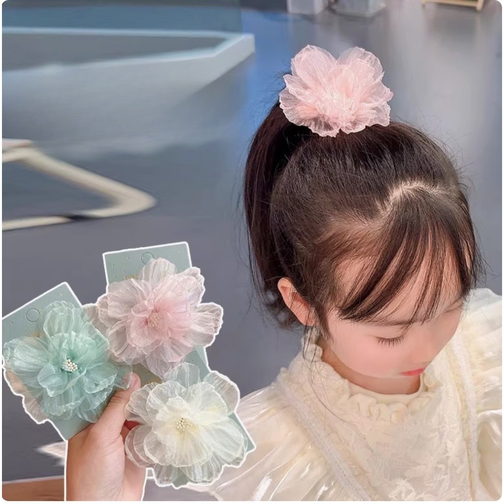 กิ๊บติดผมตาข่ายลายดอกไม้สําหรับเด็ก Enchanting, ที่หนีบปากเป็ดด้านข้างเจ้าหญิงและผ้าโพกศีรษะดอกกุหลาบไวรัส