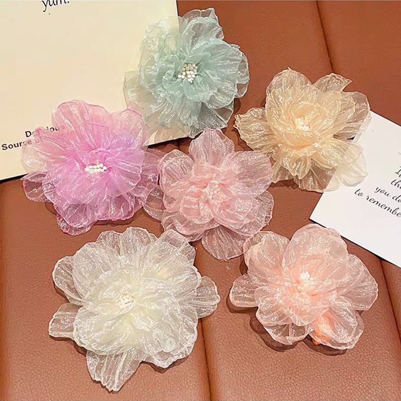 กิ๊บติดผมตาข่ายลายดอกไม้สําหรับเด็ก Enchanting, ที่หนีบปากเป็ดด้านข้างเจ้าหญิงและผ้าโพกศีรษะดอกกุหลาบไวรัส - รูปที่ 2