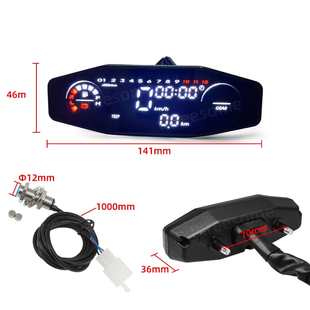 ใหม่ Universal รถจักรยานยนต์ Speedometer Moto Dashboard Oil Gauge ดิจิตอลเมตรเซนเซอร์ชุด Tachometer เครื่องวัดระยะทางสําหรับรัสเซีย KR200 ราคา ถูกที่สุด ดีลบีเคเค แกลเลอรีภาพที่ 2