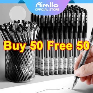 100 Pcs Gel Pen Ballpen Set Black Refill Sign Pens 0.5 mm Ball Pen School Student supplies