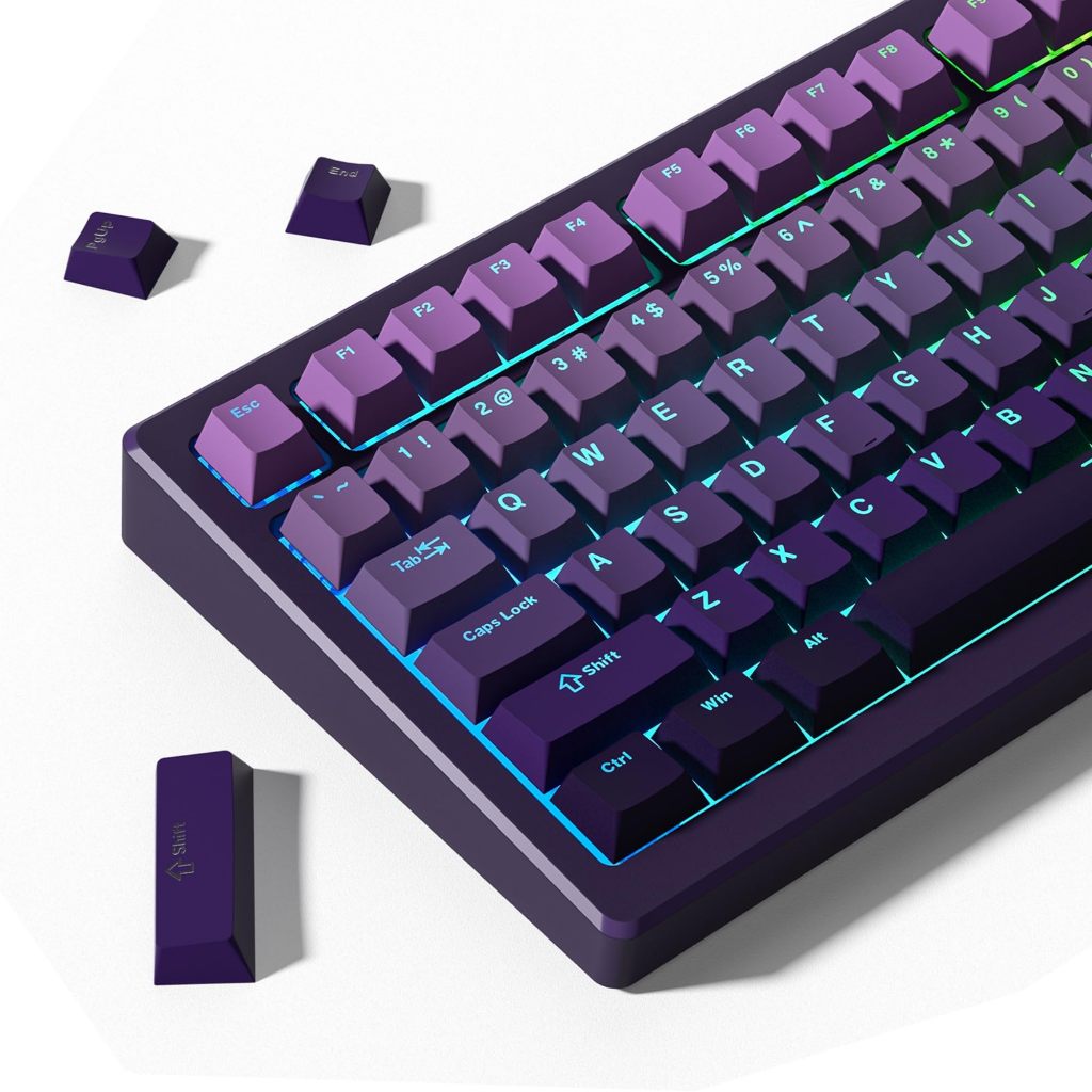 Womier Shine ผ่าน PBT Cherry Profile Double Shot Keycaps ชุดเข้ากันได้กับคีย์บอร์ด Cherry Gateron MX Switches