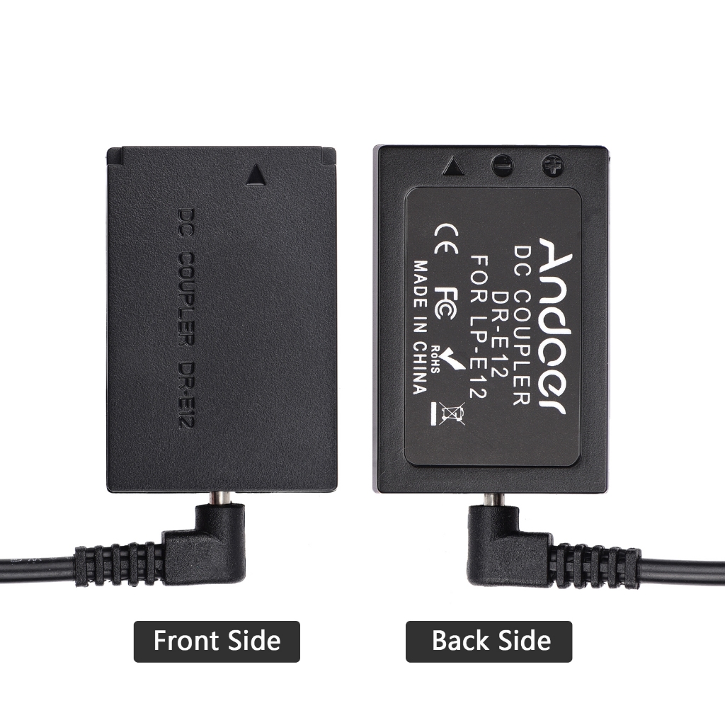 Andoer Dr-E12 Usb ชุดพาวเวอร์ Dc Coupler Dummy แบตเตอรี่สําหรับกล้อง Canon Eos M2 M10 M50 M100 M200