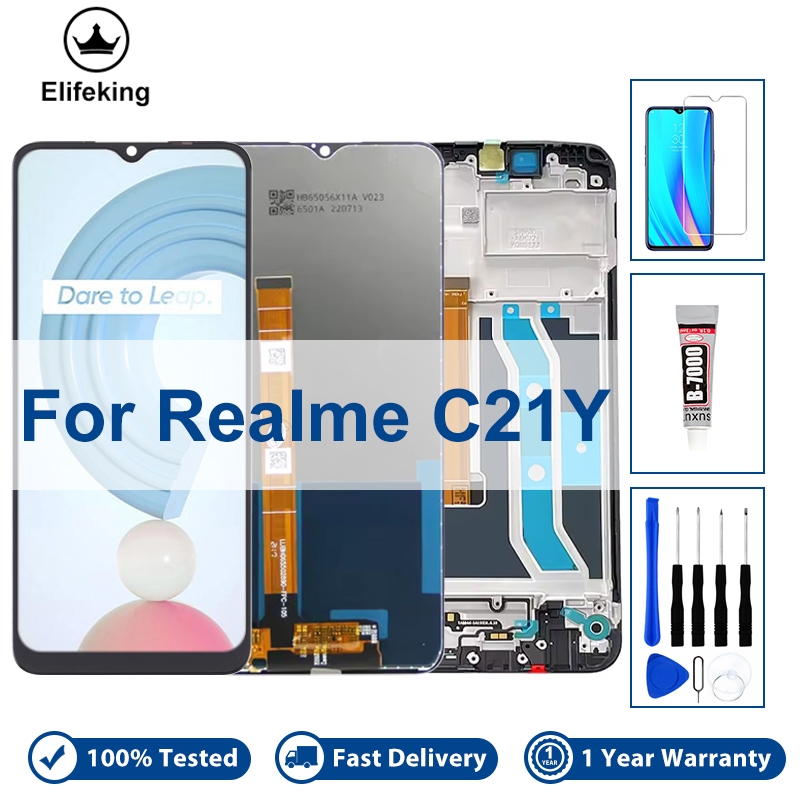6.5 "LCD สําหรับ OPPO Realme C21Y RMX3261 RMX3263 จอแสดงผล Touch Screen Digitizer Assembly กรอบเปลี่