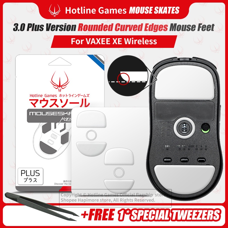 2 ชุดเกม Hotline 3.0 Plus Rounded Curved Edges Mouse Feet Mouse Skates สําหรับ VAXEE XE ไร้สาย