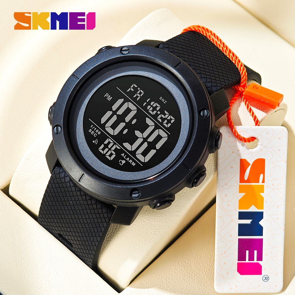 SKMEI นาฬิกาข้อมือดิจิทัล หน้าจอ LED กันน้ำ สำหรับผู้ชาย