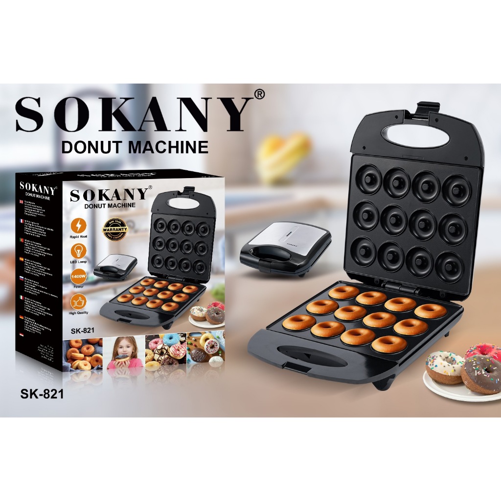 SOKANY 1400W เครื่องทำวาฟเฟิล เครื่องปิ้งขนมปัง เครื่องทาขนมไข่