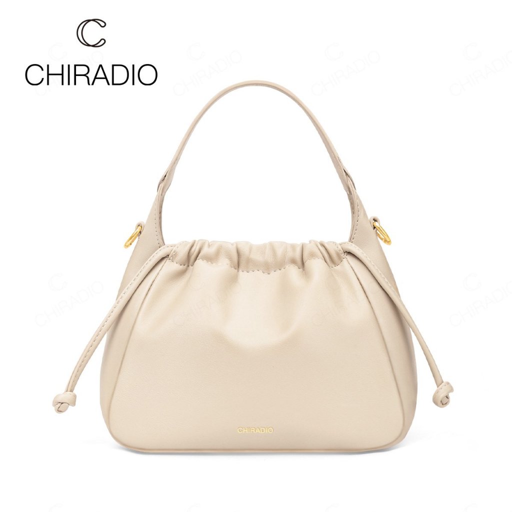 CHIRADIO กระเป๋าสะพายข้างผู้หญิง กระเป๋าไหล่แฟชั่นที่เรียบหรู สไตล์มินิมอล ทำจากหนังนิ่ม C008