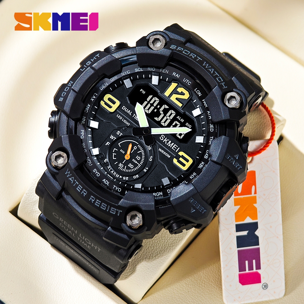 สุขสันต์วันสงกรานต์ skmei นาฬิกากันน้ำ ของขวัญ ของแท้ นาฬิกาข้อมือแฟชั่น หน้าจอ 