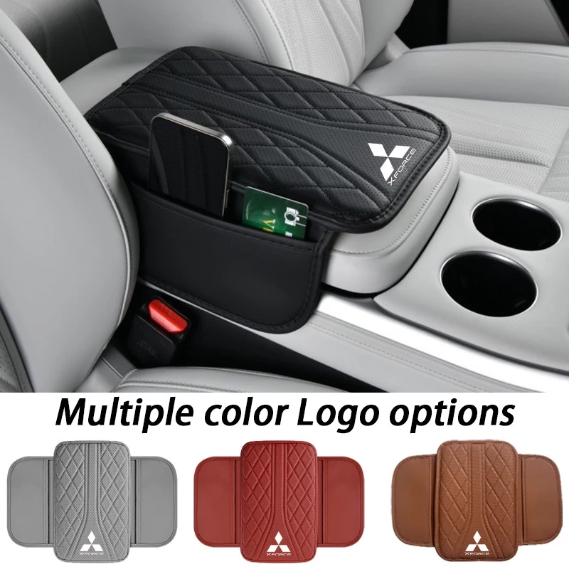 Mitsubishi X Force Car หนังมัลติฟังก์ชั่นที่วางแขนกล่องถุงเก็บที่เท้าแขนกลางแผ่นป้องกันการออกแบบระบายอากาศ เหมาะสําหรับรถทุกรุ่น