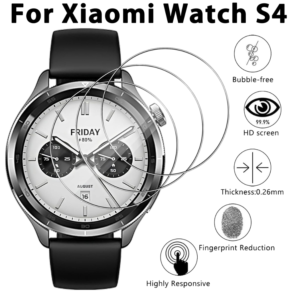 สําหรับ Xiaomi Watch S4 ป้องกันหน้าจอฟิล์มคลุมทั้งหมดสําหรับ Xiaomi Mi Watch S4 สมาร์ทวอท์ชกระจกนิรภ