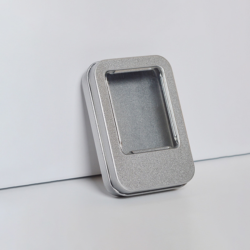 🛒กล่องดีบุกเงิน Flip Cover Case กล่องเหล็ก Mini Storage Box Desk Organizer