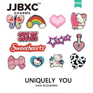 JJBXC ตัวติดรองเท้า charm ลาย Hello Kitty ผีเสื้อ และหัวใจลา…