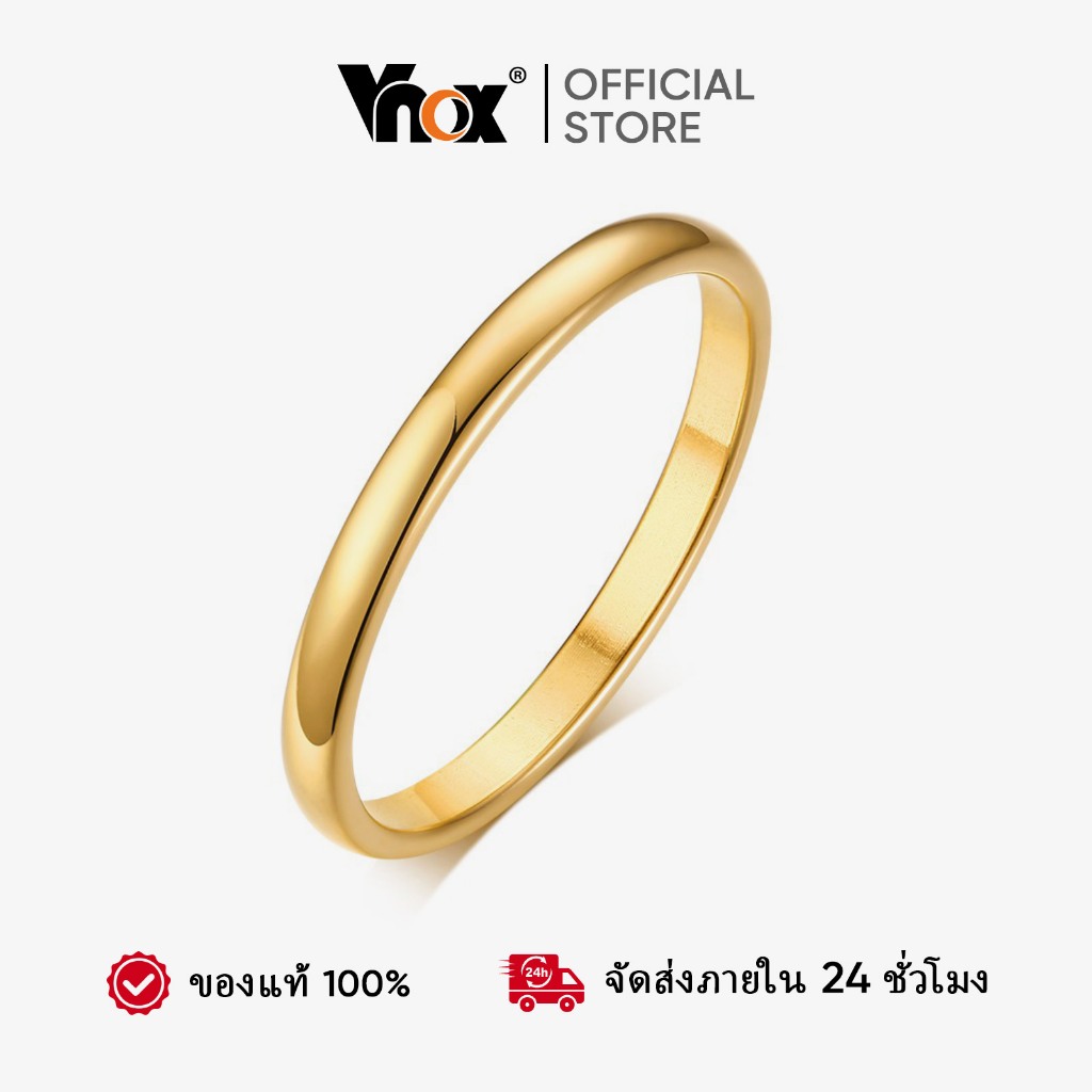 Vnox แหวนสแตนเลสสําหรับผู้ชายผู้หญิง 2 มม .