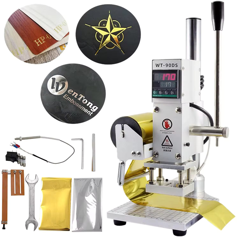OGDFURN WT-90DS 10*13 ซม.โลโก้ฟอยล์ร้อนปั๊มเครื่อง Bronzing Embosser แสตมป์เครื่องมือสําหรับ DIY หนังมือหัตถกรรม ราคา ถูกที่สุด ดีลบีเคเค รูปภาพหลัก