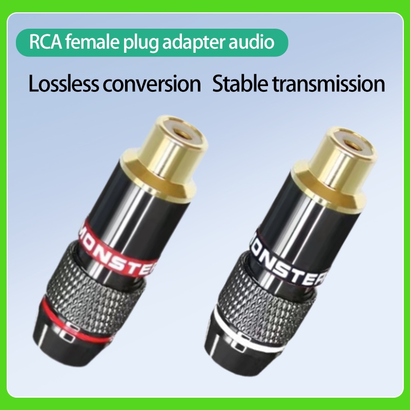2PCS RCA หญิงปลั๊กอะแดปเตอร์เสียง Phono Gold Plated Solder 24K Gold ลําโพงปลั๊ก RCA แจ็คสายเคเบิลอะแดปเตอร์เชื่อมต่อ