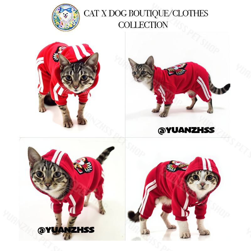 【Yuanzhs Pet】เสื้อผ้าสัตว์เลี้ยงลายหัวเสือแฟชั่นกีฬาเสื้อผ้าสุนัขสี่ขา สุนัขชิสุ ชุดสุนัขเล็ก ชุดน้องหมา ชุดหมาเล็ก เสื้อน้องหมา ชุดเก็บขนสุนัข ชุดหมาปอมเมอเรเนียน เสื้อแมวเด็ก1เดือน ชุดหมา1เดือร【XS-XXL สองสี】