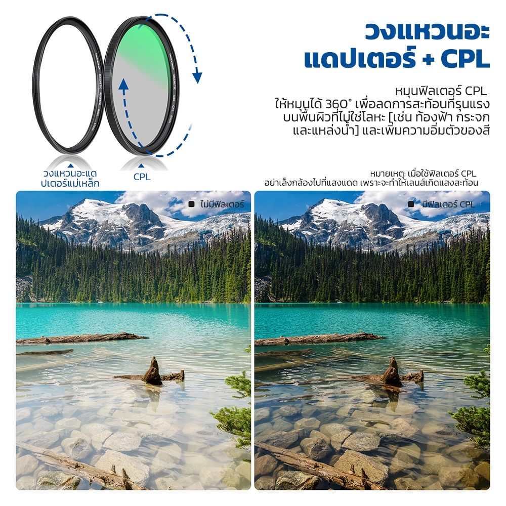 ชุดกรองเลนส์แม่เหล็ก ND NEEWER 67 มม., ND1000 & MCUV & CPL Filter