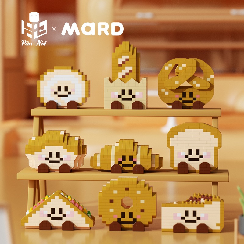 โมเดลขนมปังต่างๆ บล็อกตัวต่อ ของเล่นของขวัญ