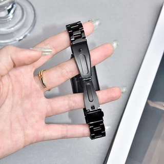 สําหรับ เสี่ยวหมี่ ไมล์ วงดนตรี Xiaomi Smart Band 9 8 สายโลหะที่ใช้งานสําหรับ เรดมี่ วงดนตรี Redmi Band 3 2 กรอบโลหะฝาครอบสายสแตนเลส + กรอบ