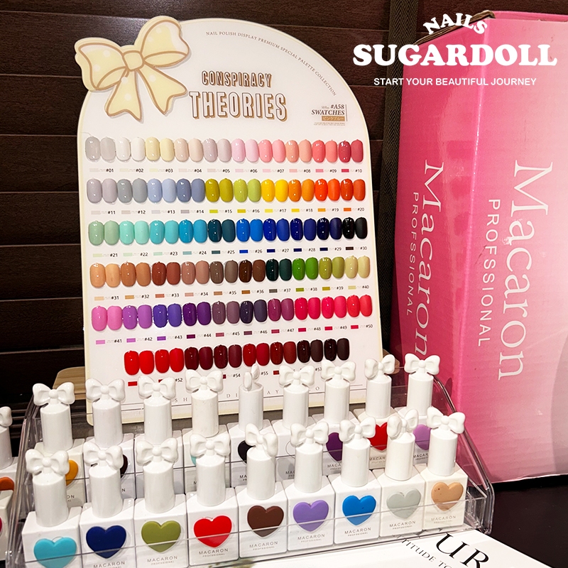 【พร้อมส่งในBangkok】เจลทาเล็บพื้น Sansu ฝาโบว์ สีลูกกวาด 58 เฉด