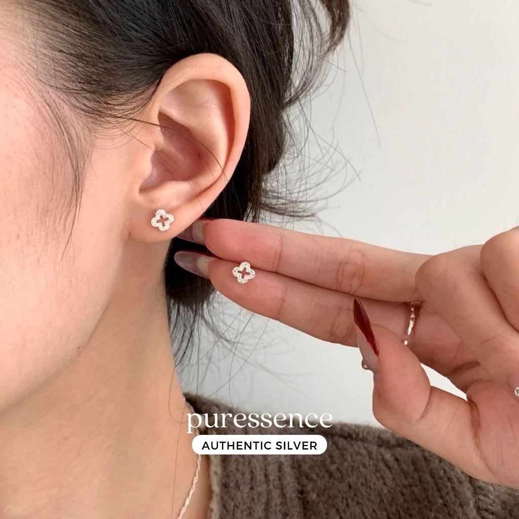 ต่างหูเงินแท้สกรูดอกไม้กลวง • ส925 ไม่แพ้ง่าย เจาะ • หูโพสต์ติดเครื่องประดับแฟชั่นต่างหูสําหรับผู้หญิง เป็น085