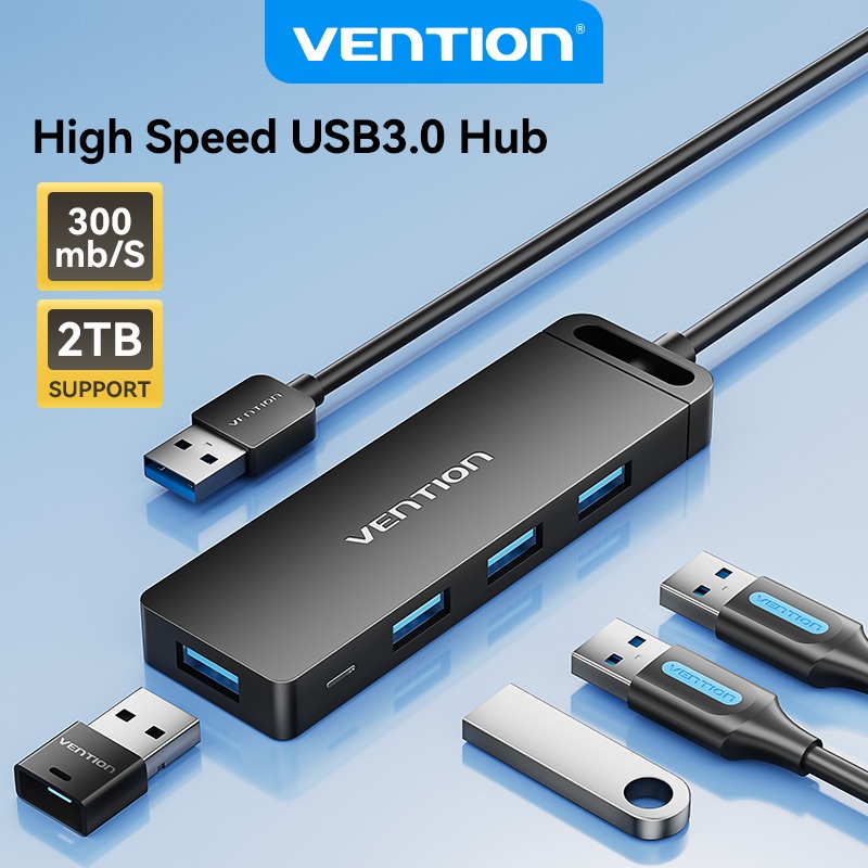 Vention ฮับ USB 3.0 4 พอร์ต ความเร็วสูง สําหรับเครื่องพิมพ์ แล็ปท็อป PC CHK CHL
