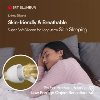 BET SLUMBUR ที่อุดหูนอน ลดเสียงได้ถึง 32dB/NNR 19.1dB ใส่สบาย ระบายอากาศดี ป้องกันเสียงรบกวน ใช้ซ้ำได้ มาพร้อมจุกหู 4 ไซซ์ S/M/L/XL ใส่แล้วสบายหูใน 15 วินาที เหมาะสำหรับใส่นอนหลับลึก