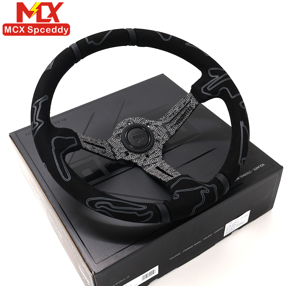 Ultra 13.5 นิ้วจานลึก Racing พวงมาลัย Universal Black Edition ข้าวโพดลึก 335 มม.กีฬา JDM Momo พวงมาล