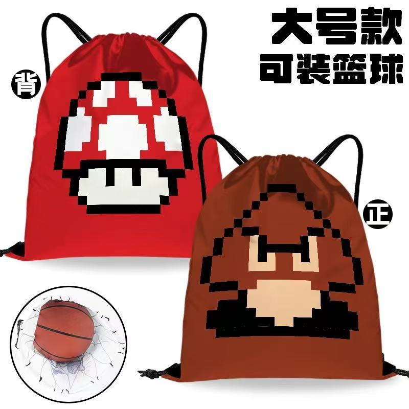 Minecraft Creeper Drawstring Sports Bag – กระสอบยิมความจุขนาดใหญ่สําหรับบาสเก็ตบอล, ขี่จักรยานและวิ่ง