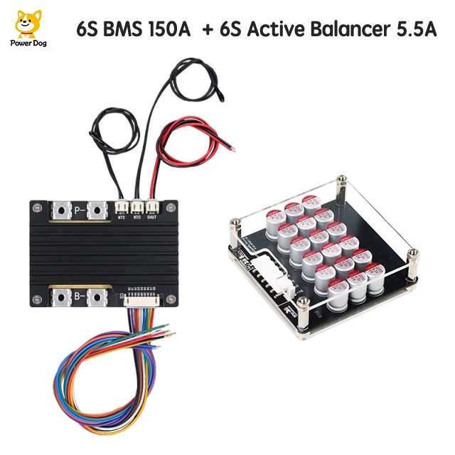 PowerDog BMS 150-250A Active Balancer 5A พร้อมแผ่นอะคริลิคอลูมิเนียม 3S 4S 5S 6S 7S 8S Li-ion /Lifep