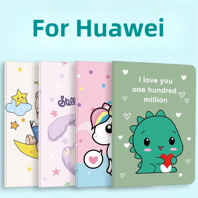 สําหรับ Huawei MatePadT10s 10.1 "T10 9.7 Matepad SE 11 "Mate T5 10.4AGS3-L09 AGS3-W09 AGR-W09 AGRK-L09 BAH3-W09 แท็บเล็ตฝาครอบป้องกัน PU หนังซิลิโคนอ่อนนุ่ม foldin